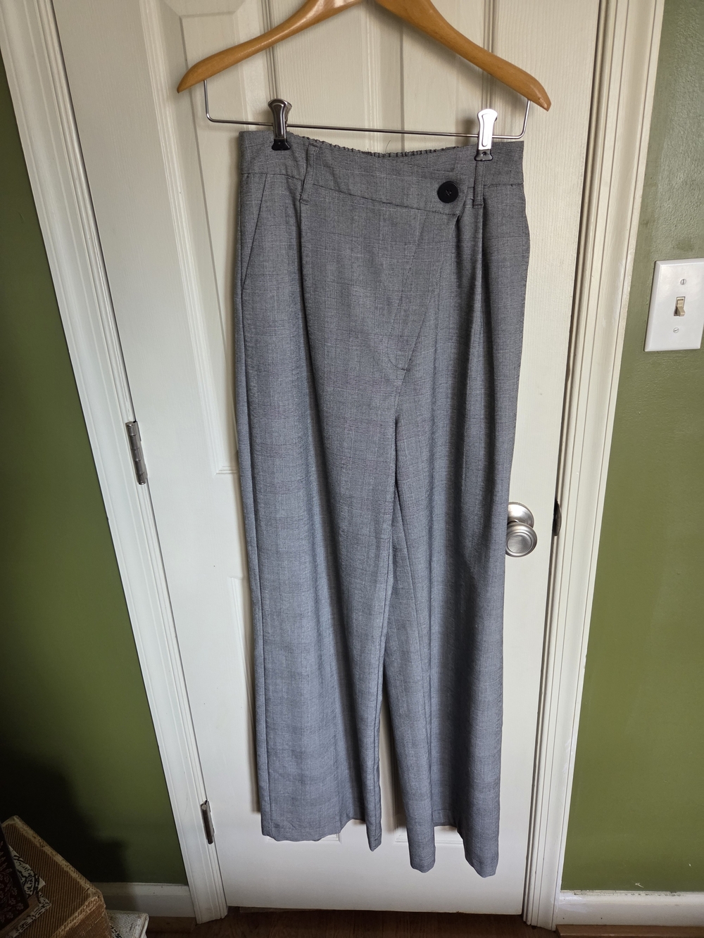 Bershka Gray Checked Trousers